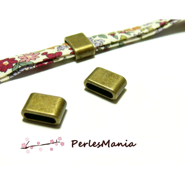 Passants Slides Rectangulaires 13 mm – Métal couleur Bronze – Pour cordons et bijoux DIY