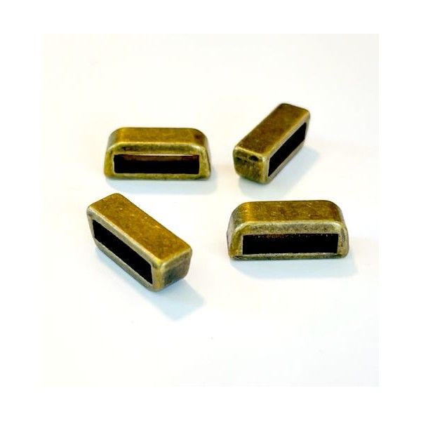 Slides passant Rectangle 13.5 mm métal coloris Bronze