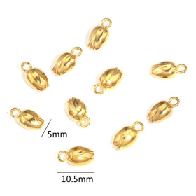 Pendentif Bourgeon Fleur de Lotus 10.5mm en Acier Inoxydable 304 finition Doré