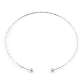 PS11893664 – Lot de 1 Collier Torque 41.5cm – Acier Inoxydable 304 Argenté Rhodié