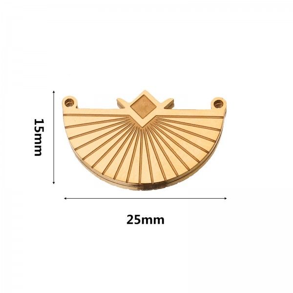 Connecteur -  Forme Géométrique  Art Déco 25 mm - en Acier Inoxydable 304 Doré- pour bijoux raffinés