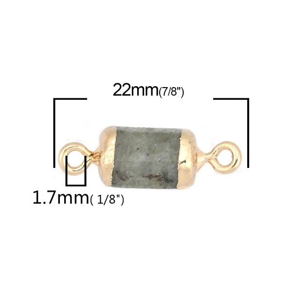 Connecteur 18mm - Labradorite métal Doré