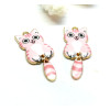 Pendentifs breloques Chat  Emaillé 39 mm métal Doré