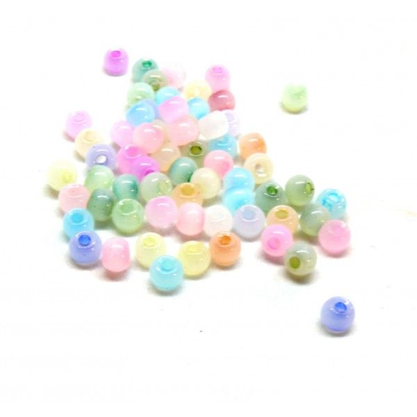 Sachet d'environ 240 Perles de verre - Rondes 4mm