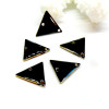Connecteurs Triangle résine émaillé Noir 16 mm cuivre Placage Doré