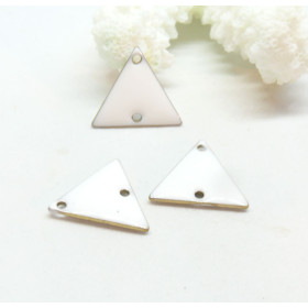 Connecteurs Triangle résine émaillé Blanc 16 mm cuivre Placage Doré