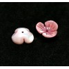 Perles intercalaire 3D forme Fleur Nacre sculptée 12mm en Nacre naturelle finition Rose pastel