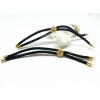 Support bracelet Intercalaire cordon Nylon ajustable avec accroche  Laiton Doré 18KT Coloris Noir