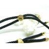 Support bracelet Intercalaire cordon Nylon ajustable avec accroche  Laiton Doré 18KT Coloris Noir