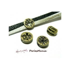 Passants Slides, poussoir sliders, intercalaire Médaillon Arbre en métal BRONZE