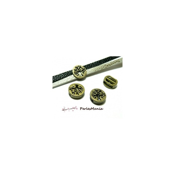 Passants Slides, poussoir sliders, intercalaire Médaillon Arbre en métal BRONZE