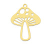 Pendentif Champignon 25mm en Acier Inoxydable finition 304 finition Doré