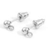 Boucles d'oreilles Puce Bille 4 mm avec attache et embouts poussoirs en Acier inoxydable 304 finition Argenté