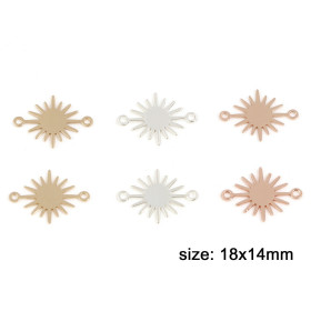Estampes Connecteur Soleil 18mm Cuivre finition Argent VIF