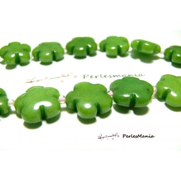 perles fleurs jade teintée 5 pétales