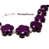 perles fleurs jade teintée 5 pétales