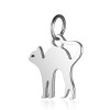 Pendentifs Chat avec Anneau 12 mm Acier Inoxydable 304 finition Argenté