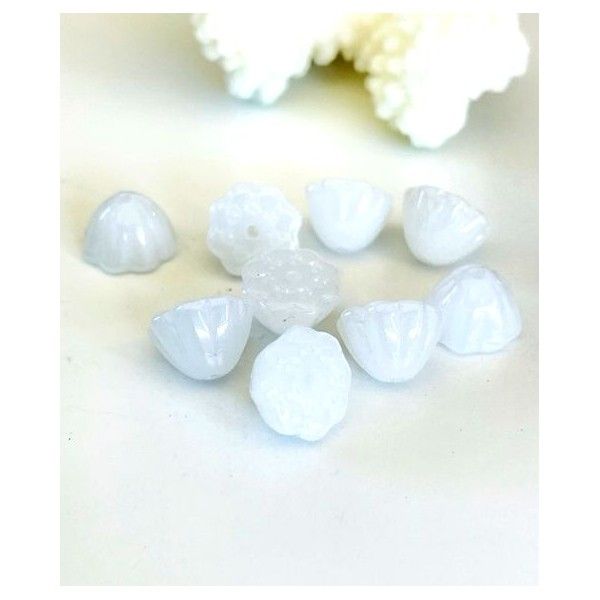 Perles Graine de Lotus Yoga healing 10mm  Jade teintée Couleur Blanc laiteux