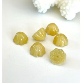 Perles Graine de Lotus Yoga healing 10mm  Jade teintée Couleur Jaune Pale