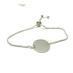 Bracelet ajustable Médaillon à personnaliser avec poinçons 20 mm Acier Inoxydable 304 Argenté