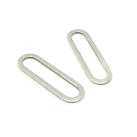 Pendentifs, connecteurs -  Forme Géométrique  ovale 33 mm - Argenté en Acier Inoxydable 304 - pour bijoux raffinés