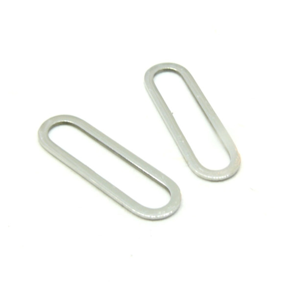 Pendentifs, connecteurs -  Forme Géométrique  ovale 33 mm - Argenté en Acier Inoxydable 304 - pour bijoux raffinés