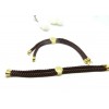 Support bracelet Intercalaire cordon Nylon ajustable avec accroche  Laiton Doré 18KT Coloris Marron
