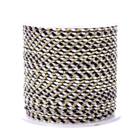 Cordon tressé et fil métallisé doré 1.5mm coloris C08