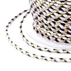 Cordon tressé et fil métallisé doré 1.5mm coloris C08