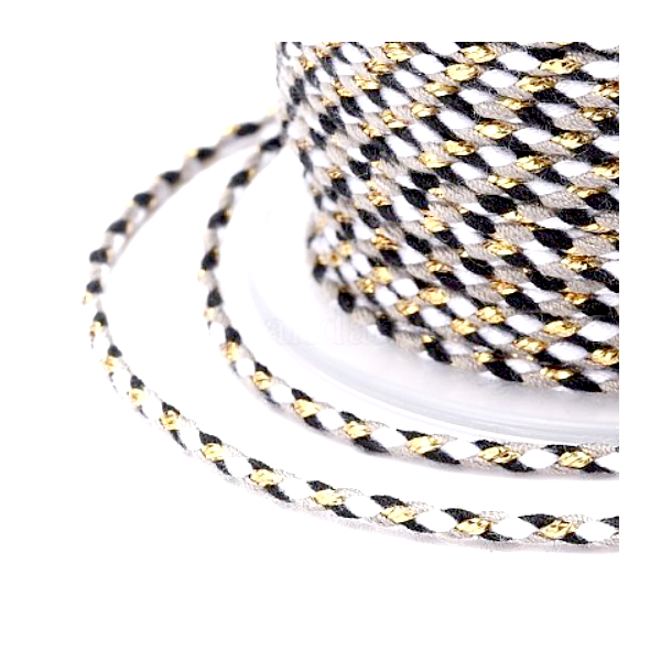 Cordon tressé et fil métallisé doré 1.5mm coloris C08