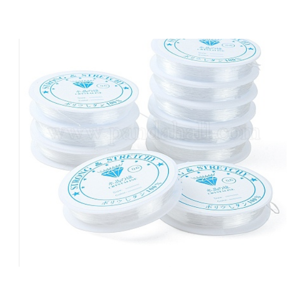 Bobines de Fil Élastique Cristal Transparent – 0.6 mm – Environ 10,5 m – Spécial Bijoux DIY