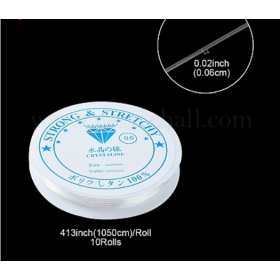 Bobines de Fil Élastique Cristal Transparent – 0.6 mm – Environ 10,5 m – Spécial Bijoux DIY