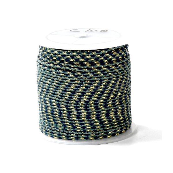 Cordon tressé et fil métallisé doré 1.5mm coloris C14