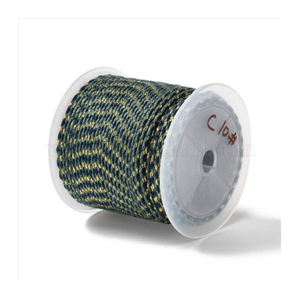 Cordon tressé et fil métallisé doré 1.5mm coloris C14