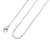 Sautoirs 70cm maille fine 1.6mm  et chaine d'extension en Acier Inoxydable 304 coloris Argent Platine