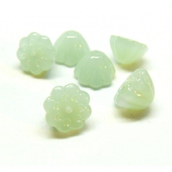 Perles Graine de Lotus Yoga healing 10mm  Jade teintée Couleur VERT PALE