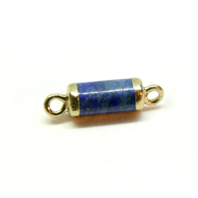Connecteur 18mm, Lapis lazuli, métal Doré