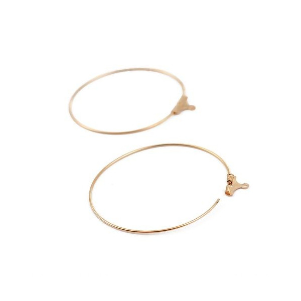Boucles d'oreilles, Créoles Cintres 25mm, Acier inoxydable finition Doré à l'or fin 18K, PVD