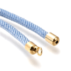 Support bracelet Intercalaire cordon Nylon ajustable avec accroche Laiton Coloris Bleu Acier