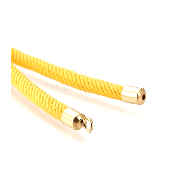 Support bracelet Intercalaire cordon Nylon ajustable avec accroche Laiton Coloris Jaune