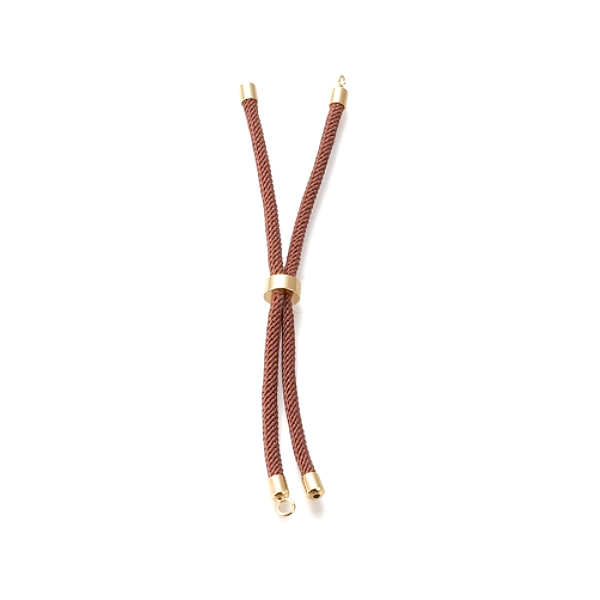 Support bracelet Intercalaire cordon Nylon ajustable avec accroche Laiton Coloris Marron