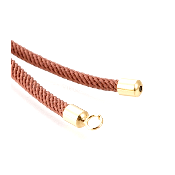 Support bracelet Intercalaire cordon Nylon ajustable avec accroche Laiton Coloris Marron