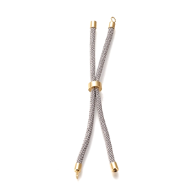 Support bracelet Intercalaire cordon Nylon ajustable avec accroche Laiton Coloris Gris