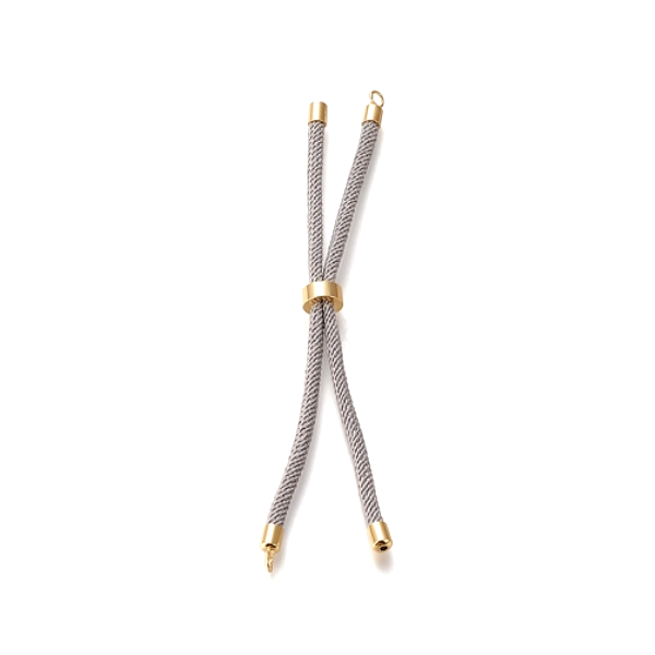 Support bracelet Intercalaire cordon Nylon ajustable avec accroche Laiton Coloris Gris