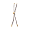 Support bracelet Intercalaire cordon Nylon ajustable avec accroche Laiton Coloris Gris