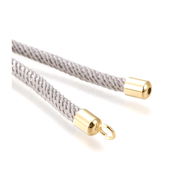 Support bracelet Intercalaire cordon Nylon ajustable avec accroche Laiton Coloris Gris
