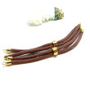 Support bracelet Intercalaire cordon Nylon ajustable avec accroche Laiton Coloris Marron