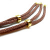 Support bracelet Intercalaire cordon Nylon ajustable avec accroche Laiton Coloris Marron