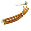 Support bracelet Intercalaire cordon Nylon ajustable avec accroche Laiton Coloris Marron Sienne