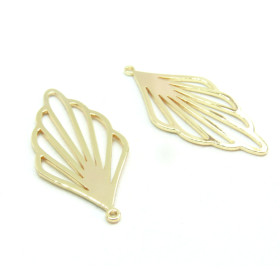 Lot de 2 ou de 4 Pendentifs Goutte Géométrique 31mm – Laiton Finition Doré 18KT